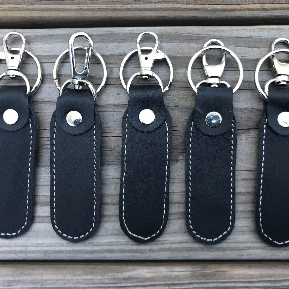Supreme Leather Car Keys Holder 5 Key Chains Black - Picture 6 of 7